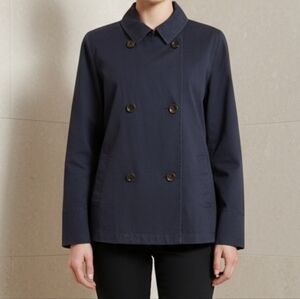 Cotton Canvas Navy Pea Coat